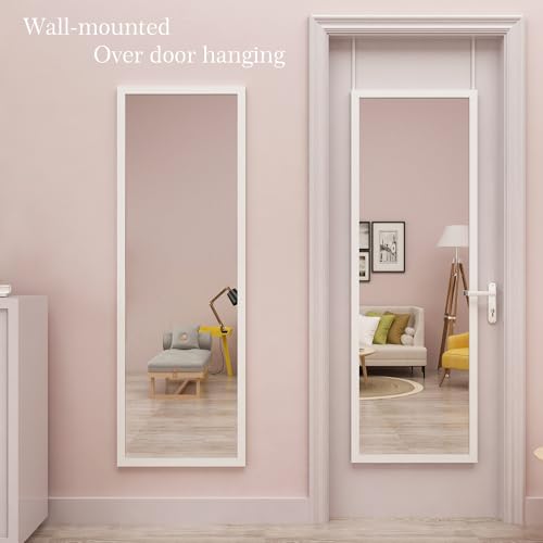 48" x 16" Full Length Metal Frame Mirror, 2 Pcs Door Hanging Mirror F8664