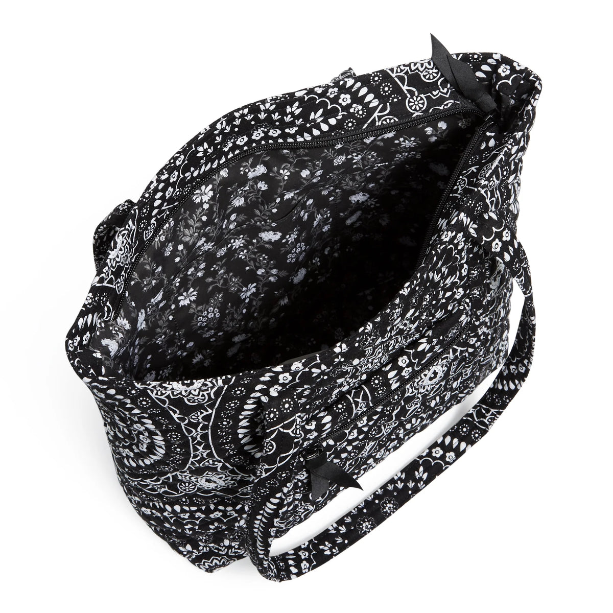 Black Bandana Medallion Recycled Cotton Small Tote Bag X9628