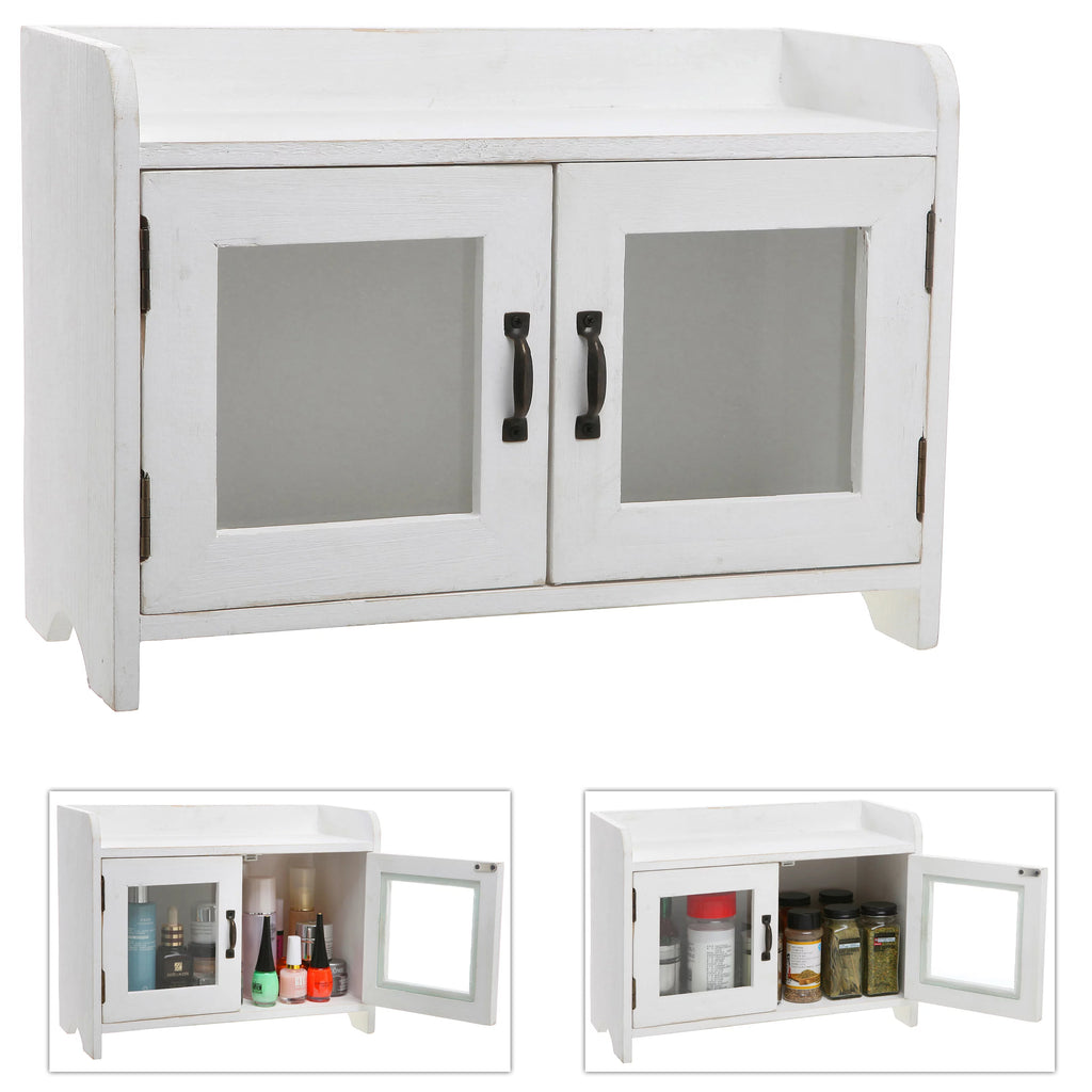 Antique White Wood Cabinet Organizer C6525