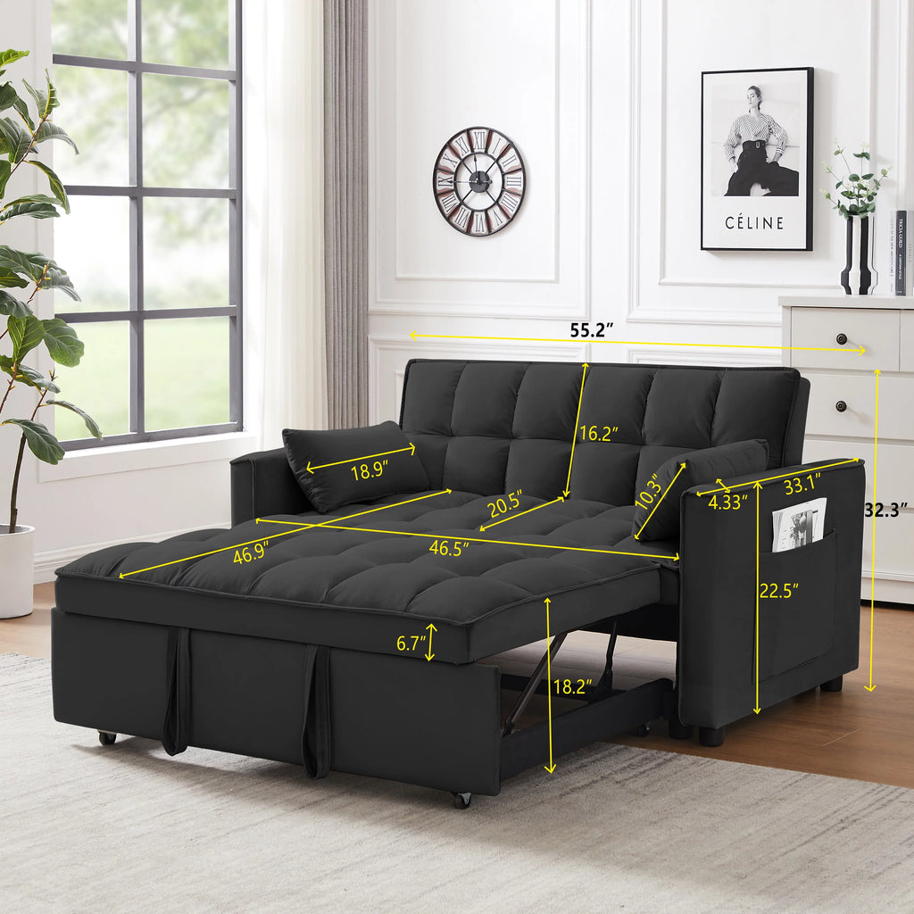Modern Velvet Convertible Sofa Bed O4327