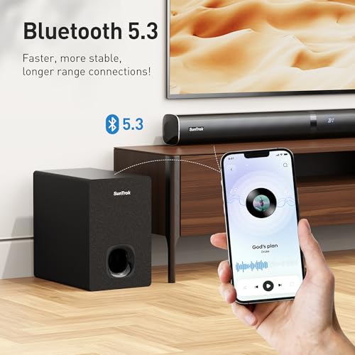 Karaoke Soundbar with Subwoofer, 2 Wireless Microphones, Bluetooth Speaker with Remote I2611