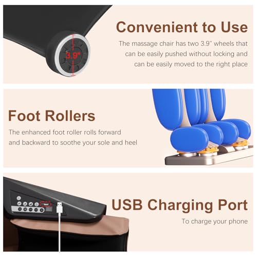 Black Shiatsu Massage Chair with Zero Gravity C2007