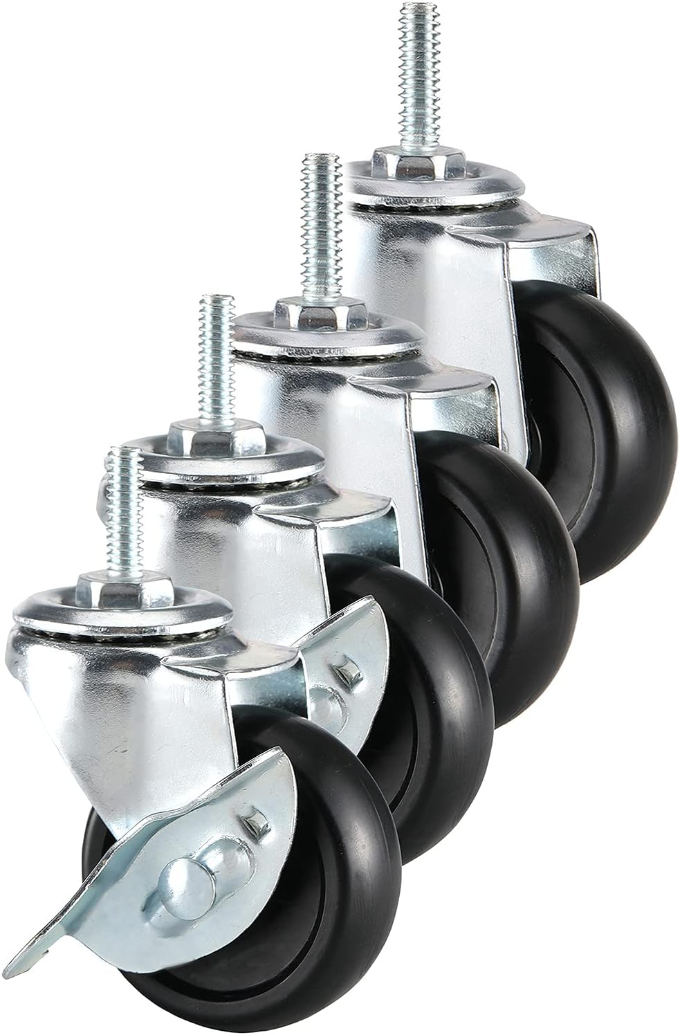 Set of 4 Black Heavy Duty Caster Roller Wheels W66063