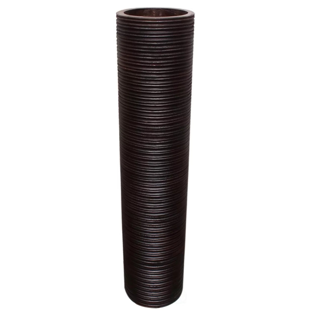 Brown Mango Wood Cylinder Vase I950