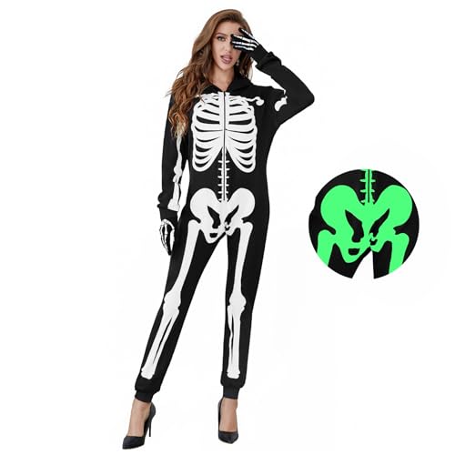 Black Skeleton Onesie Bodysuit with Gloves K13483