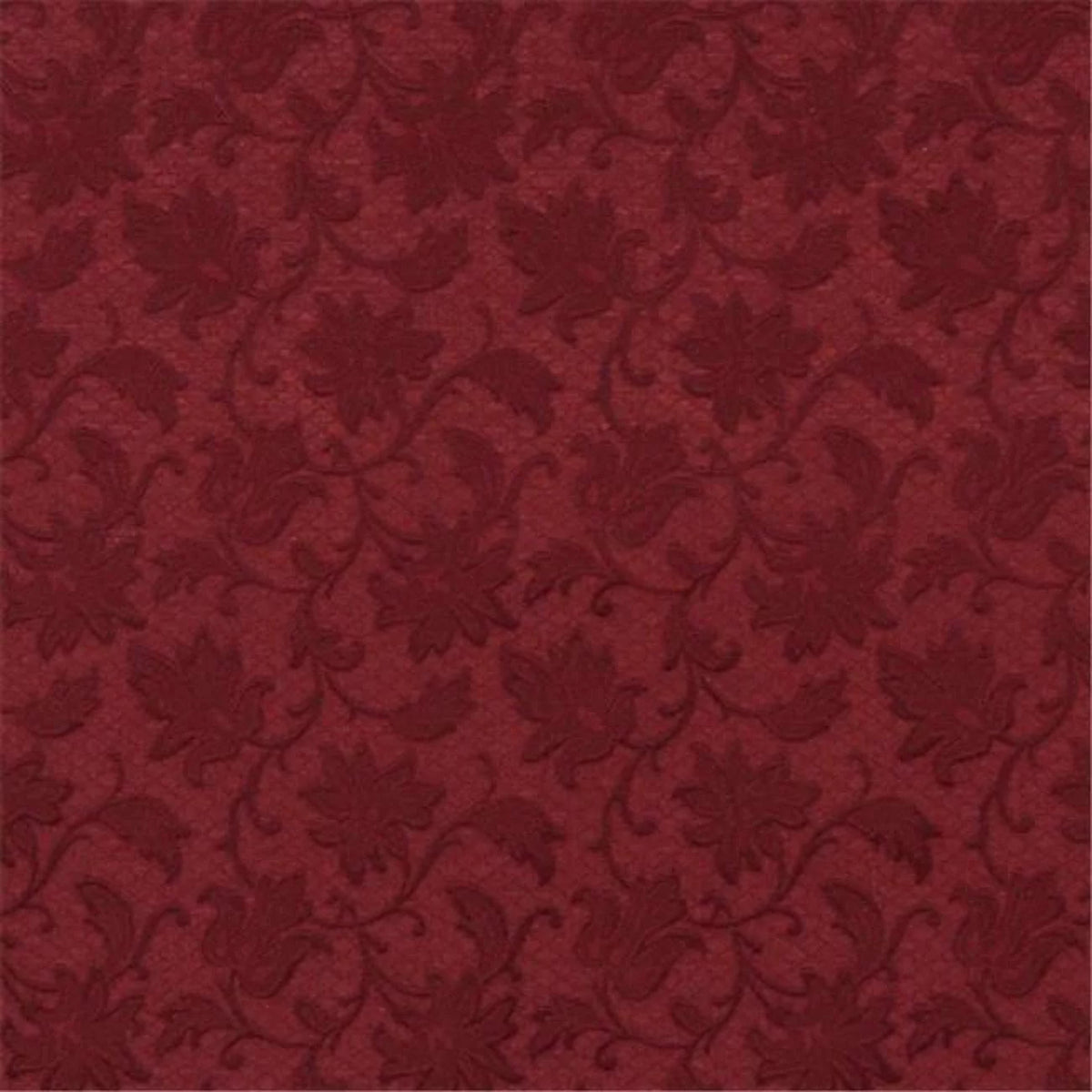 Burgundy Floral Jacquard Woven Upholstery Fabric Z783087