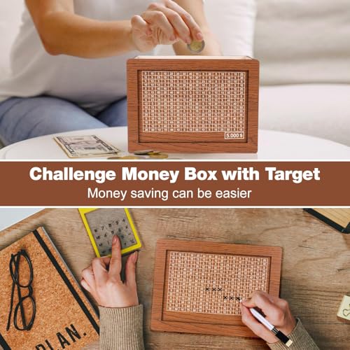Wooden Savings Box with Money Target and Numbers N380315
