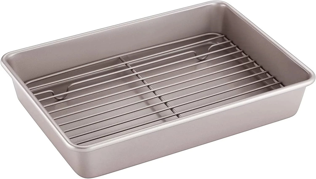 13-Inch Non-Stick Rectangular Roasting Pan with Cooling Rack L870