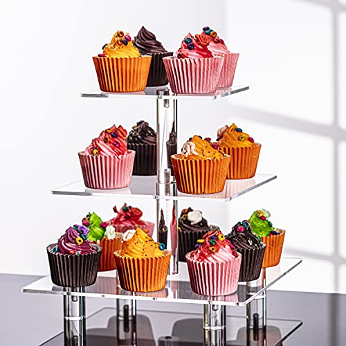 3 Tier Acrylic Square Cupcake Stand F97476
