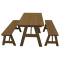 Pine Picnic Table with 2 Benches V18964
