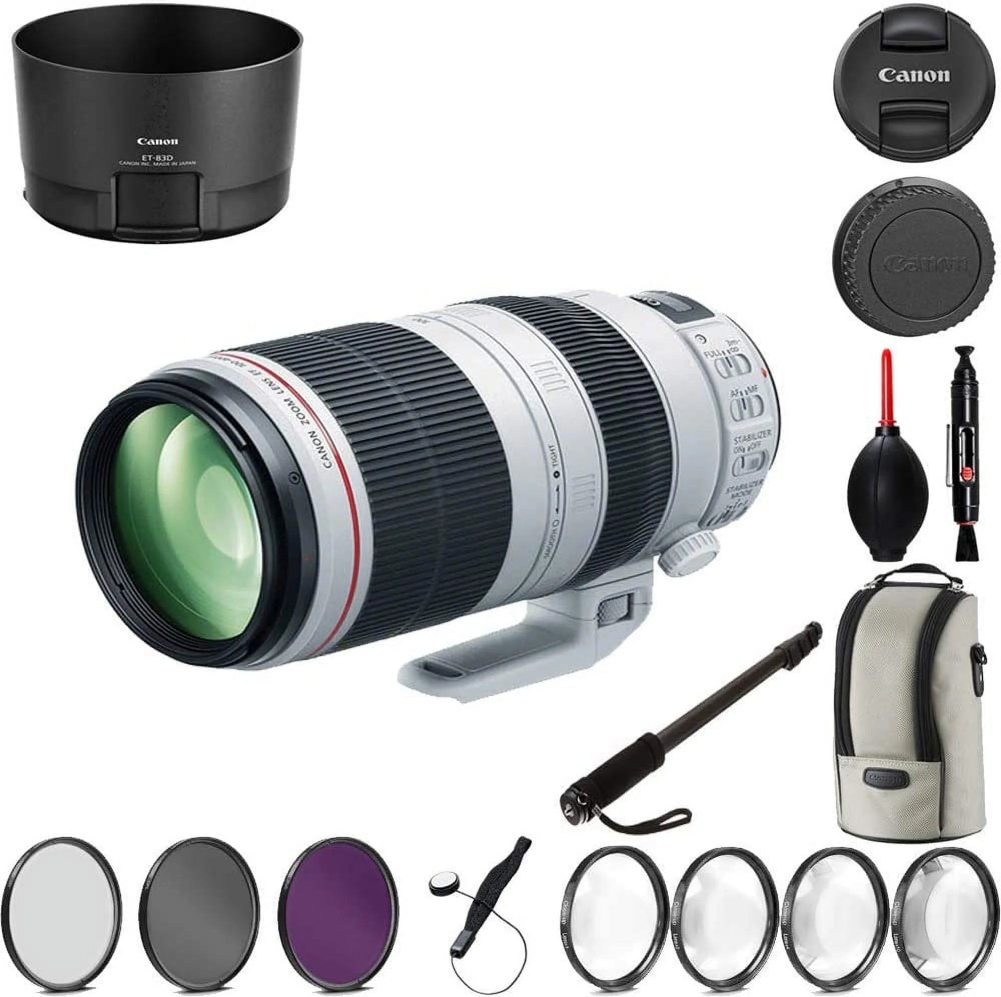 EF 100-400mm f/4.5-5.6L is II USM Lens Bundle with Manufacturer Accessories K141972