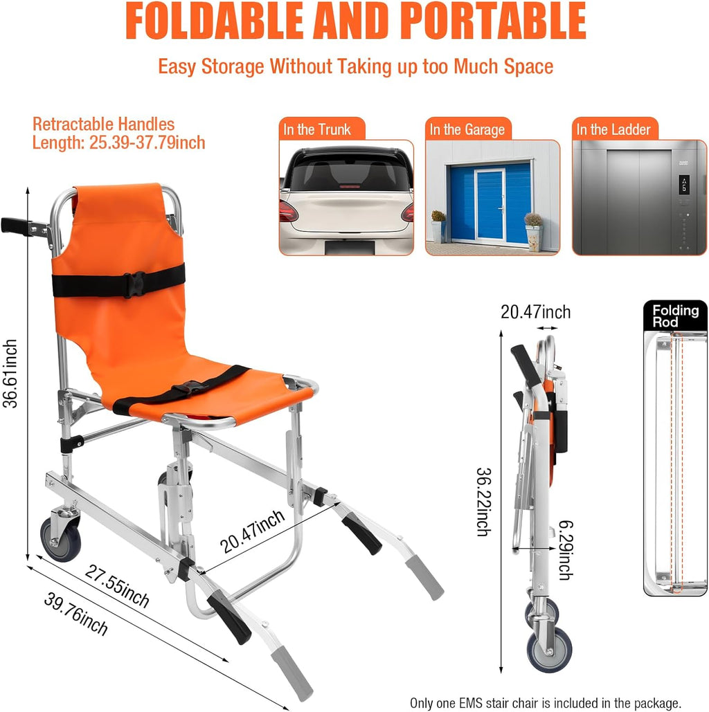 Orange Foldable Transport Wheelchair T56898