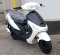 White 50cc Moped Scooter with 10" Wheels and Rear Trunk W2844