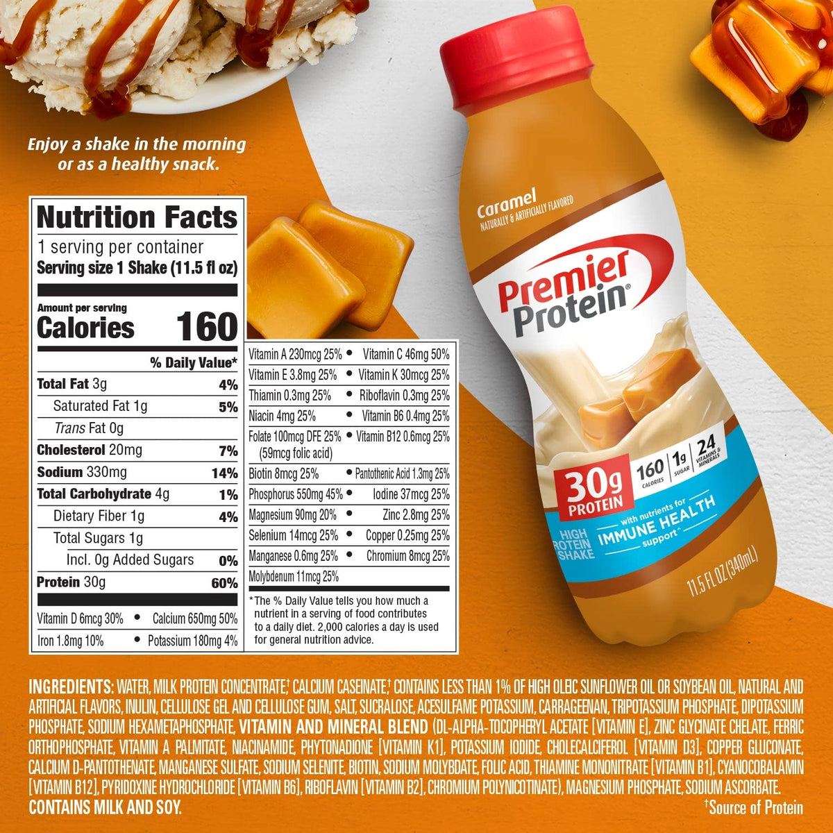 Caramel Protein Shake, 30g Protein, 1g Sugar, 11.5 fl oz G53811