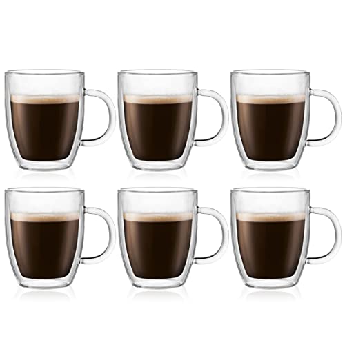 10oz Double Wall Insulated Glass Mug Set of 2 J74487