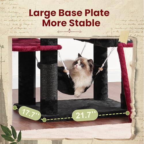 71'' Multi-Level Cat Tower with 2 Scratching Boards 7 Posts, Smoky Gray T27955