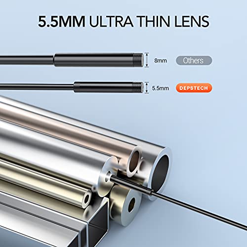 5.5mm 1080P HD Digital Borescope Inspection Camera with 4.3 Inch LCD Screen and 16.5FT Semi-Rigid Cable H4589