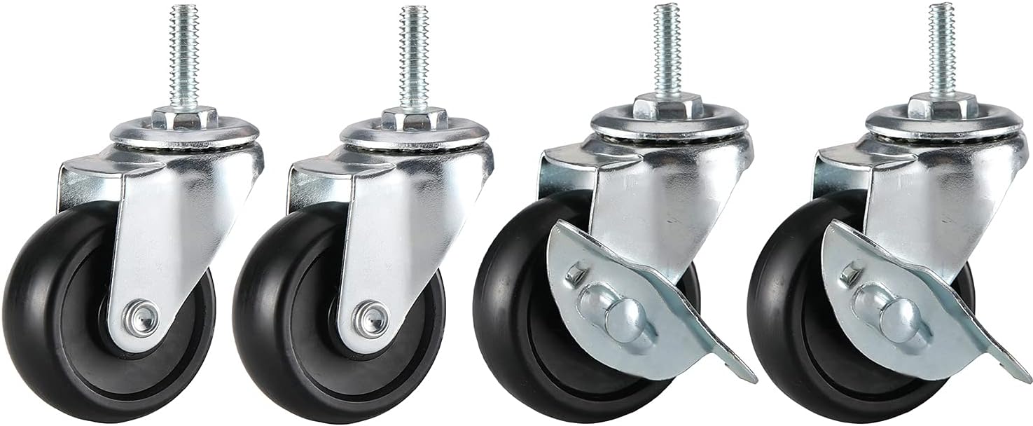 Set of 4 Black Heavy Duty Caster Roller Wheels W66063
