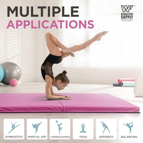 10' x 4' 4-Fold Folding Exercise Mat with Carrying Handles & Velcro Design Q601