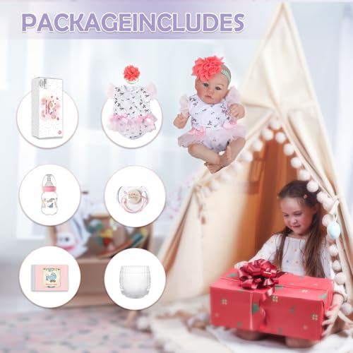 18 Inch Lifelike Reborn Baby Doll with Soft Weighted Body N523