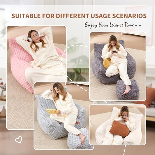 Giant Bean Bag Sofa Chair with Foot Rest S378