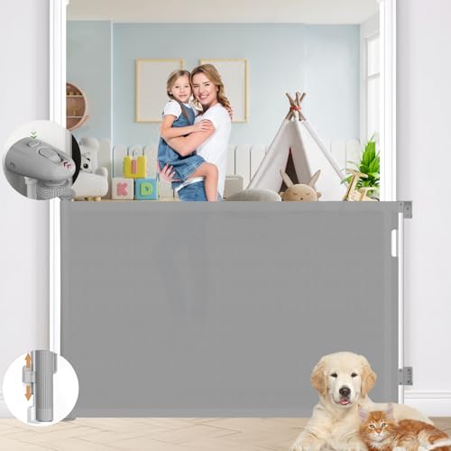 Retractable Baby Gate, 33" Tall, Extends up to 55" Wide V795412