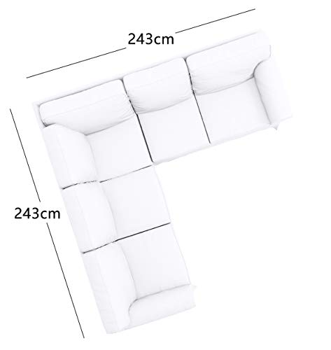 Polyester Flax Light Gray Slipcovers for 2 + 2 Sectional Corner Sofa W6691