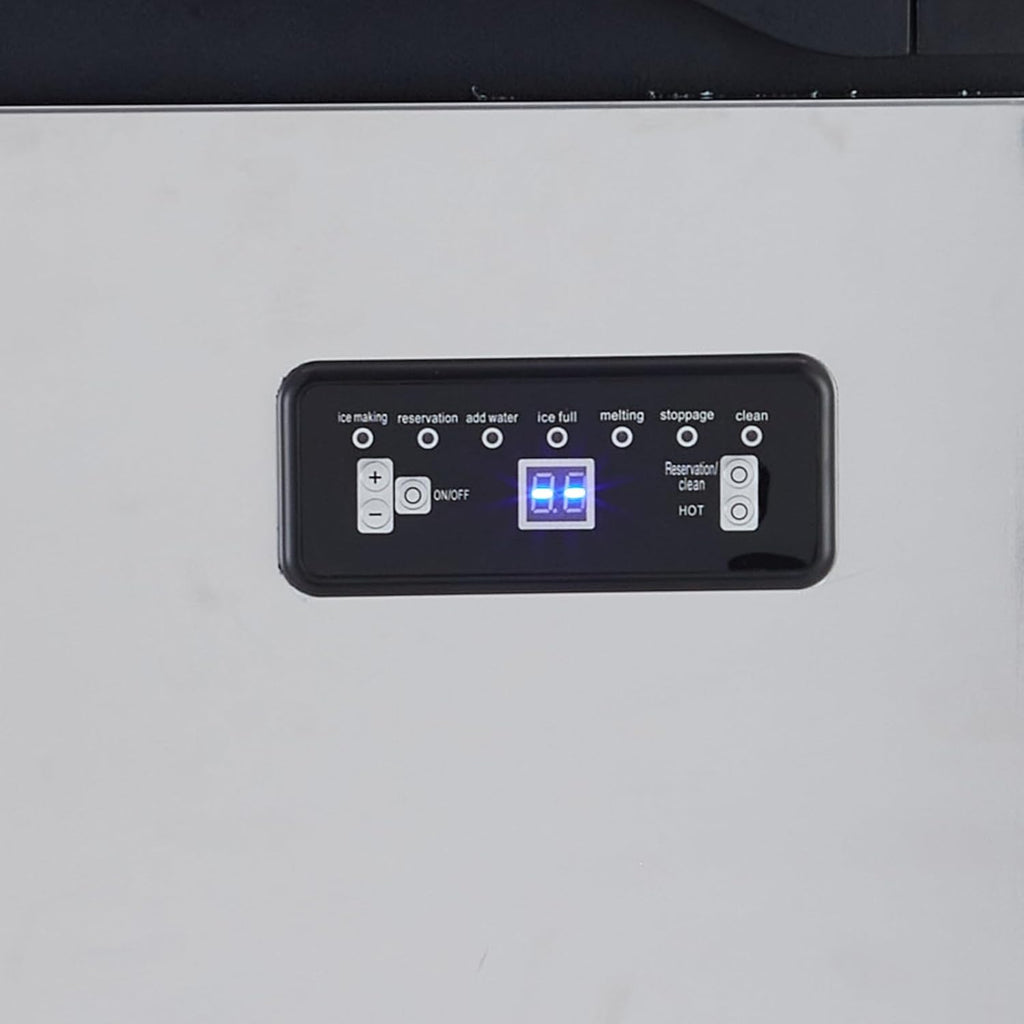 Stainless Steel Freestanding Ice Maker with 33 Lbs Ice Storage, 100 Lbs/24H D4633