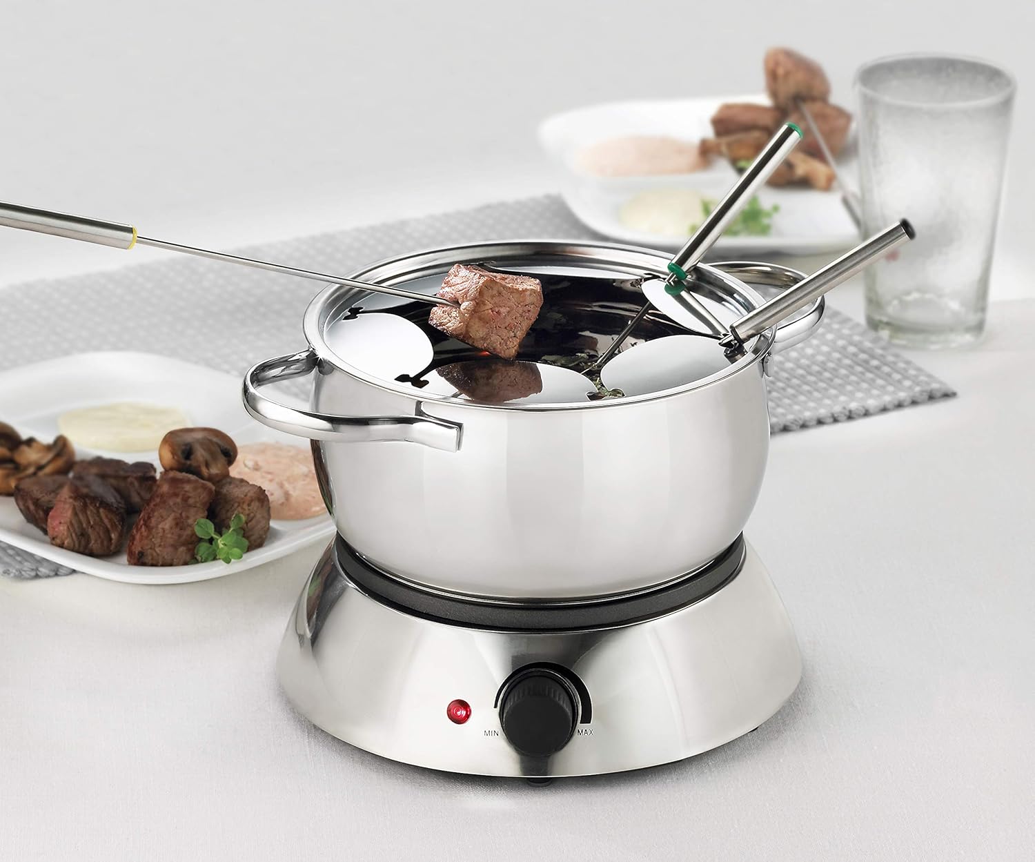 3-in-1 Electric Fondue Set, 81 Ounce, Silver A2276