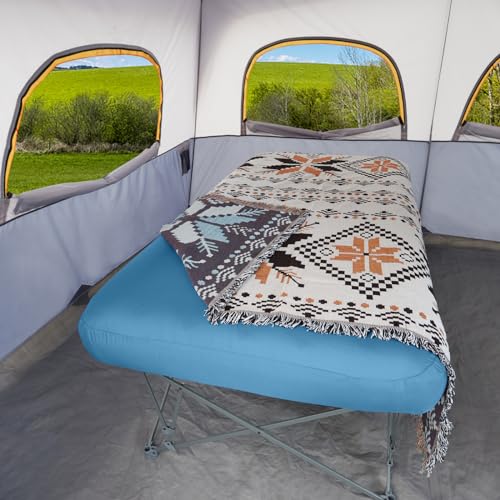 Folding Camping Cot with Inflatable Air Mattress and Carry Bag O91224