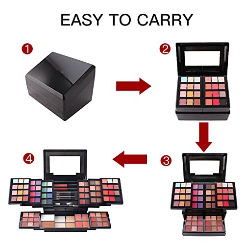 All-in-one Makeup Kit with Eyeshadow Palette Lipstick Blush Foundation Concealer Face Powder Mascara Lipgloss Brush T2611
