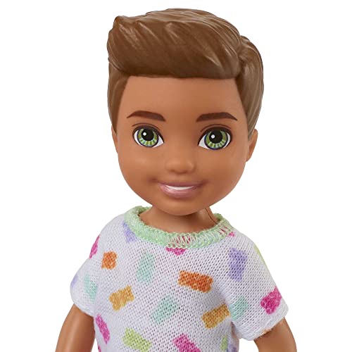 Chelsea Doll with Long Blonde Hair & Blue Eyes Wearing Removable Purple Flowered Dress & Yellow Shoes O737577