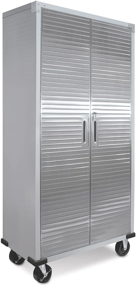Full Door Rolling Storage Cabinet, 36" W x 18" D x 72" H, Granite M933