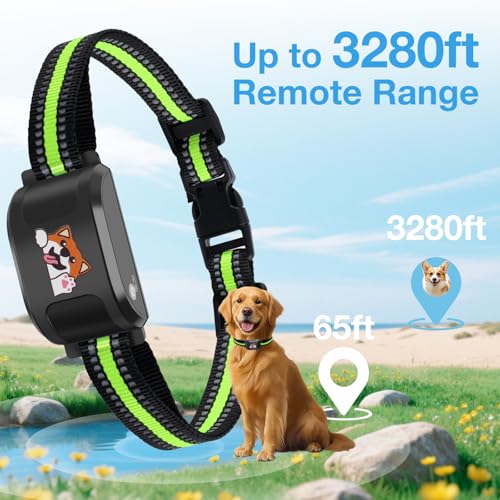 GPS Wireless Dog Fence & Training Collar, Outdoor Waterproof Rechargeable Collar (White) I403