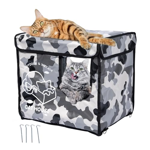 Insulated Waterproof Oxford Cloth Cat Shelter (Green) O19870
