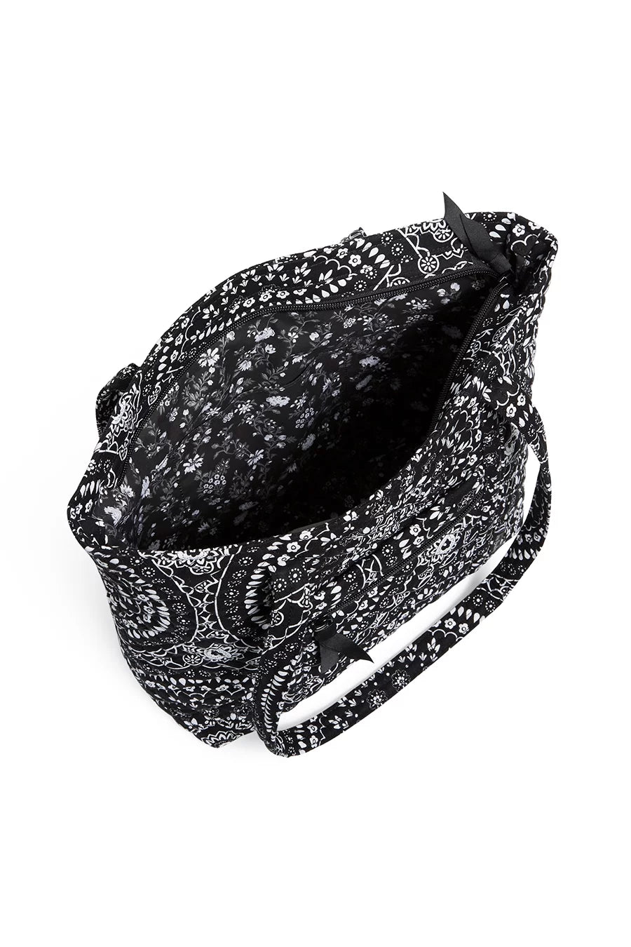 Black Bandana Medallion Recycled Cotton Small Tote Bag X9628
