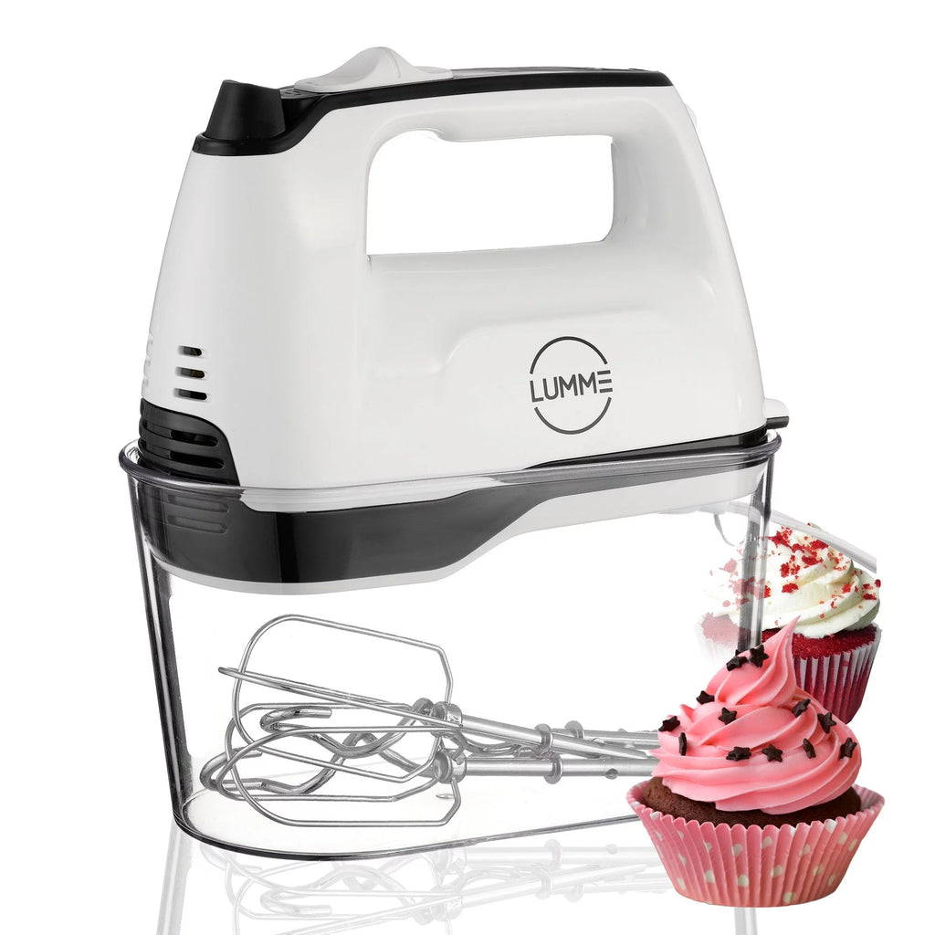 Grey Electric Hand Mixer with 5 Speeds, 2 Beaters, 2 Dough Hooks, Storage Case K5992