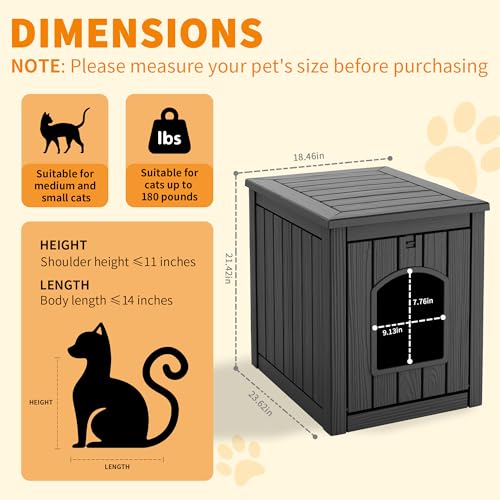 Weatherproof Resin Cat House F78530