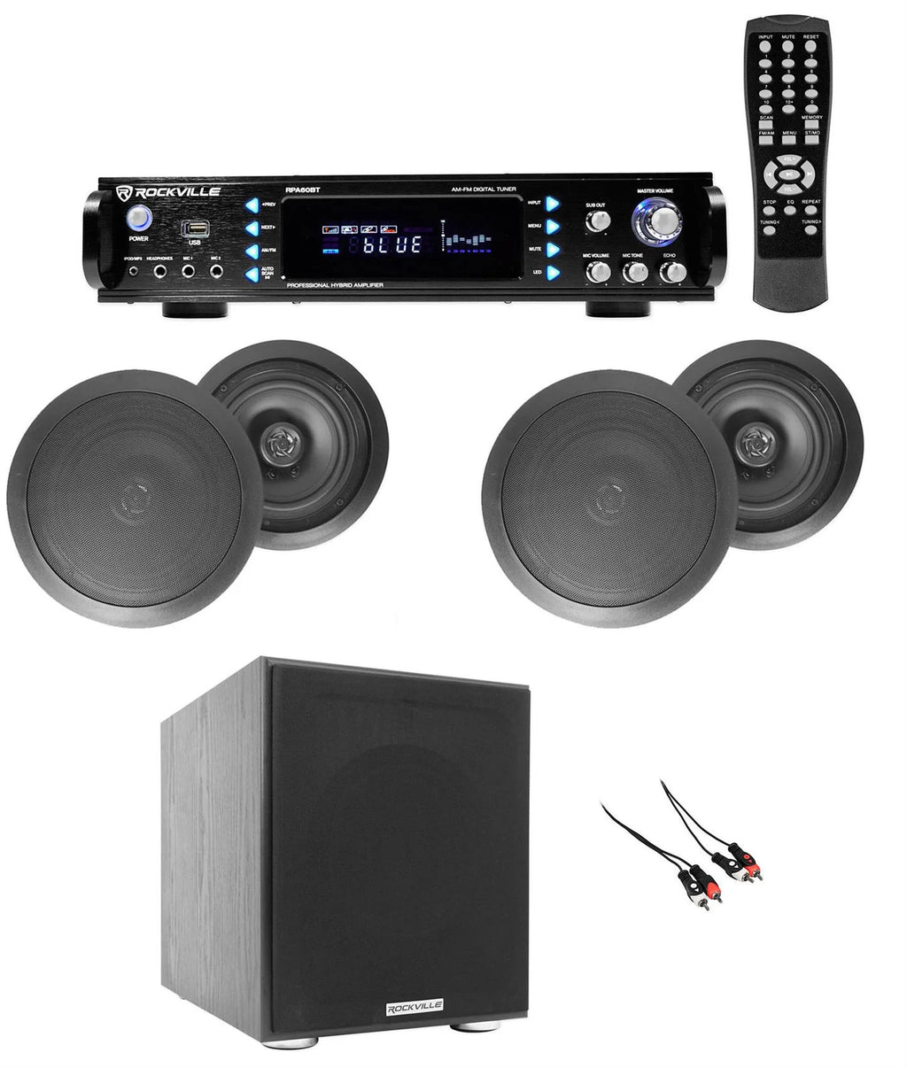6.5" Black Ceiling Speaker Bluetooth Receiver Subwoofer S735501
