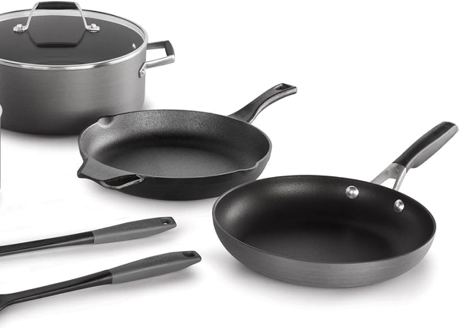 10 Piece Hard Anodized Nonstick Pots and Pans Cookware Set I319