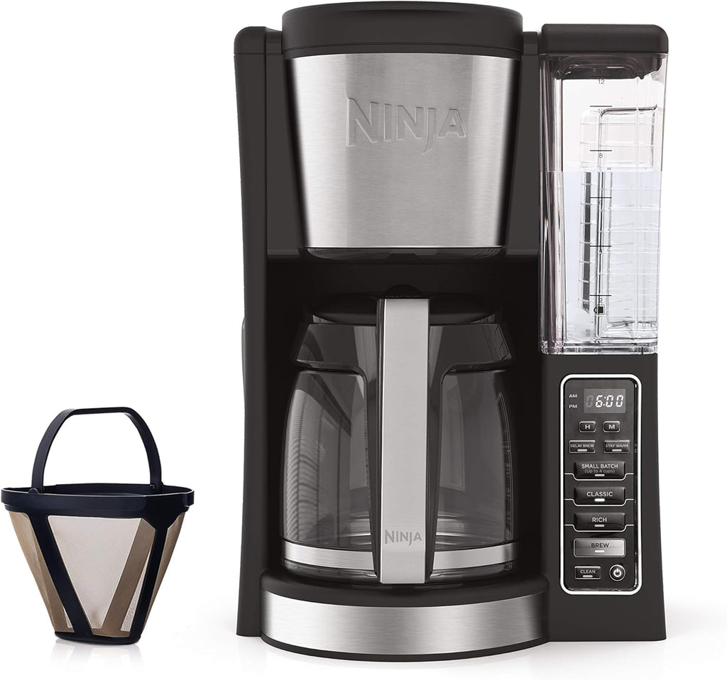 12-cup Glass Carafe Black Stainless Steel Programmable Brewer D20738