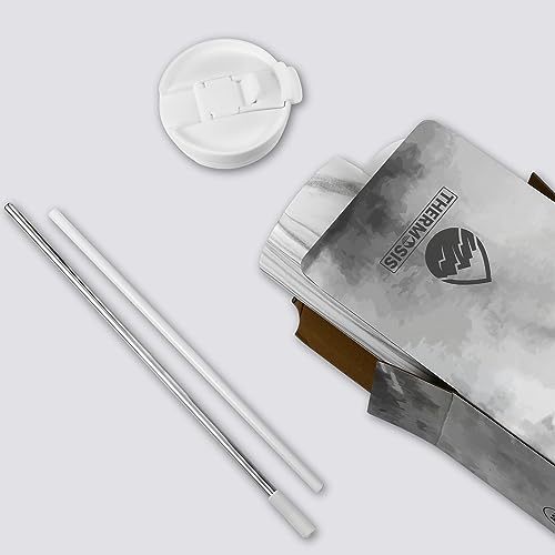 40 oz Stainless Steel Insulated Tumbler with Handle and Straw Q687474