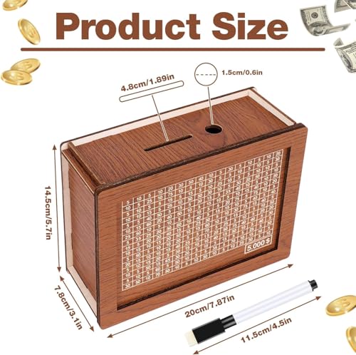 Wooden Savings Box with Money Target and Numbers N380315