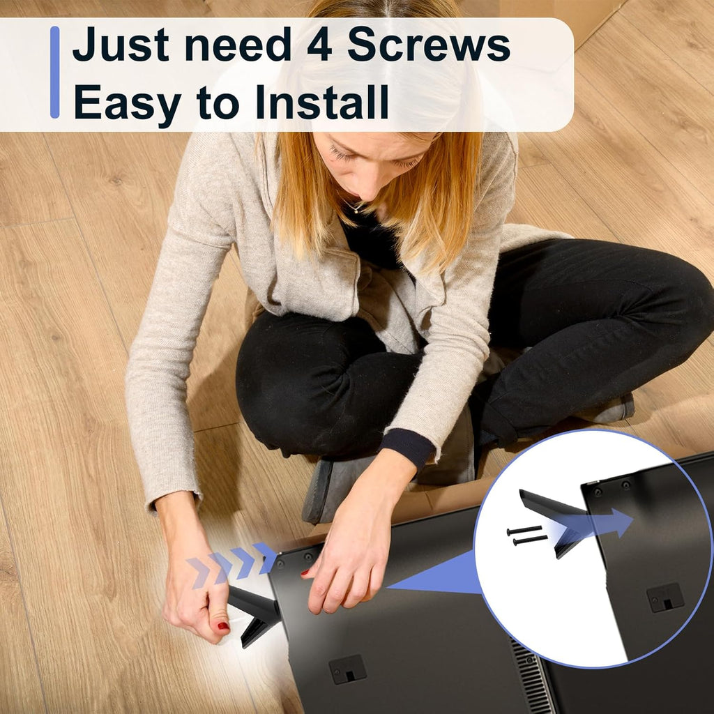 Black TV Stand Legs Replacement with Screws D64015