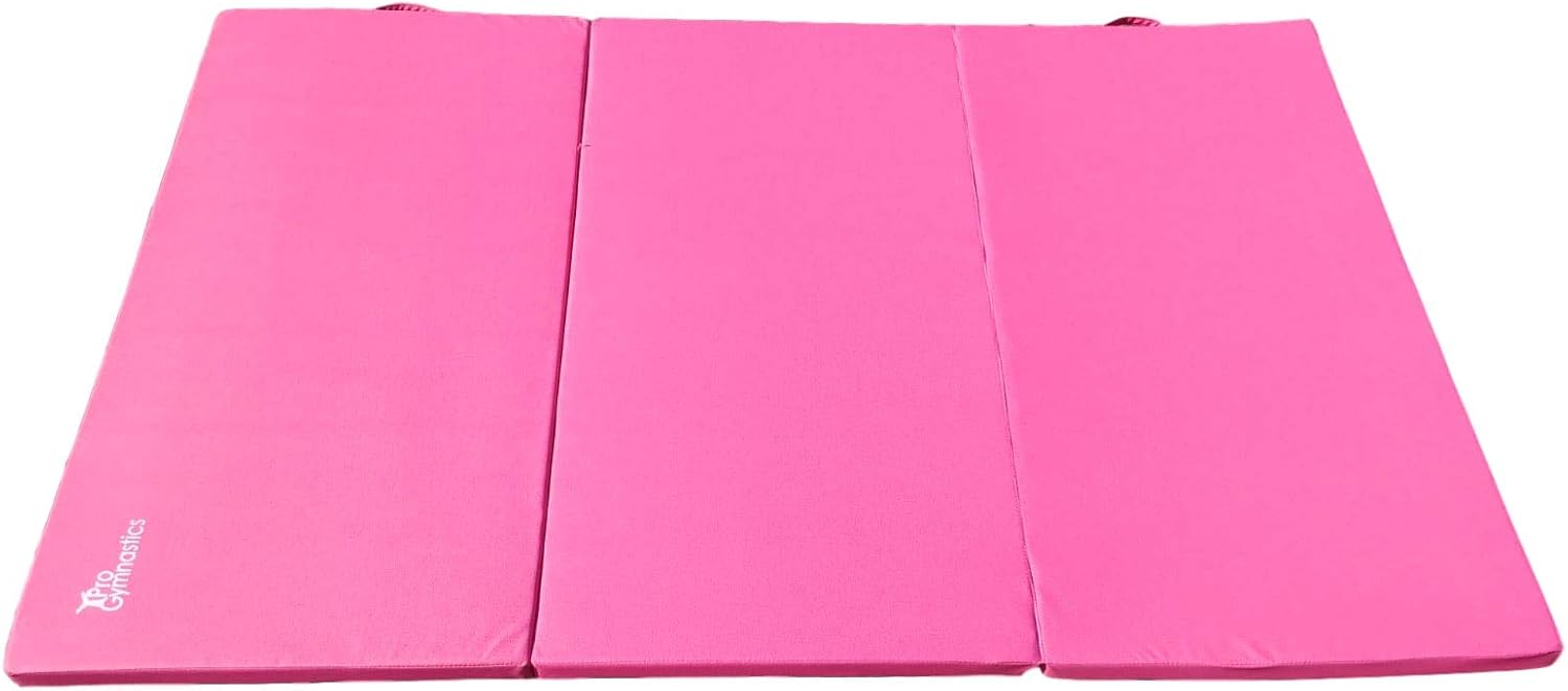 Extra Thick High Density Anti-Tear Gymnastics Gym Folding Exercise Mats (Pink) G22036
