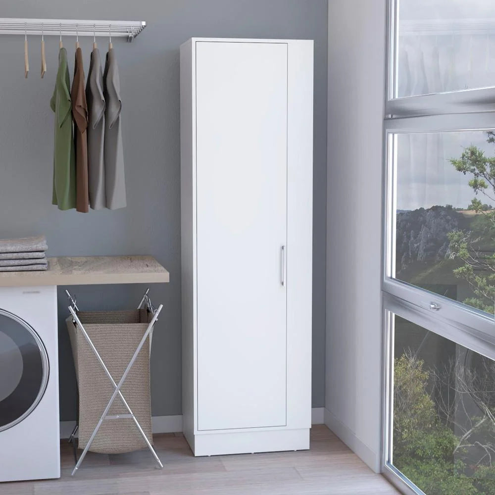 White Utility Storage Cabinet with 6-Tier Shelf Z1836
