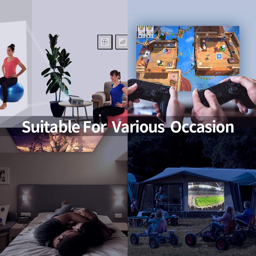 Mini Projector, 1080P HD Supported Portable Movie Projector with 45000 Hrs LED Lamp Life E692