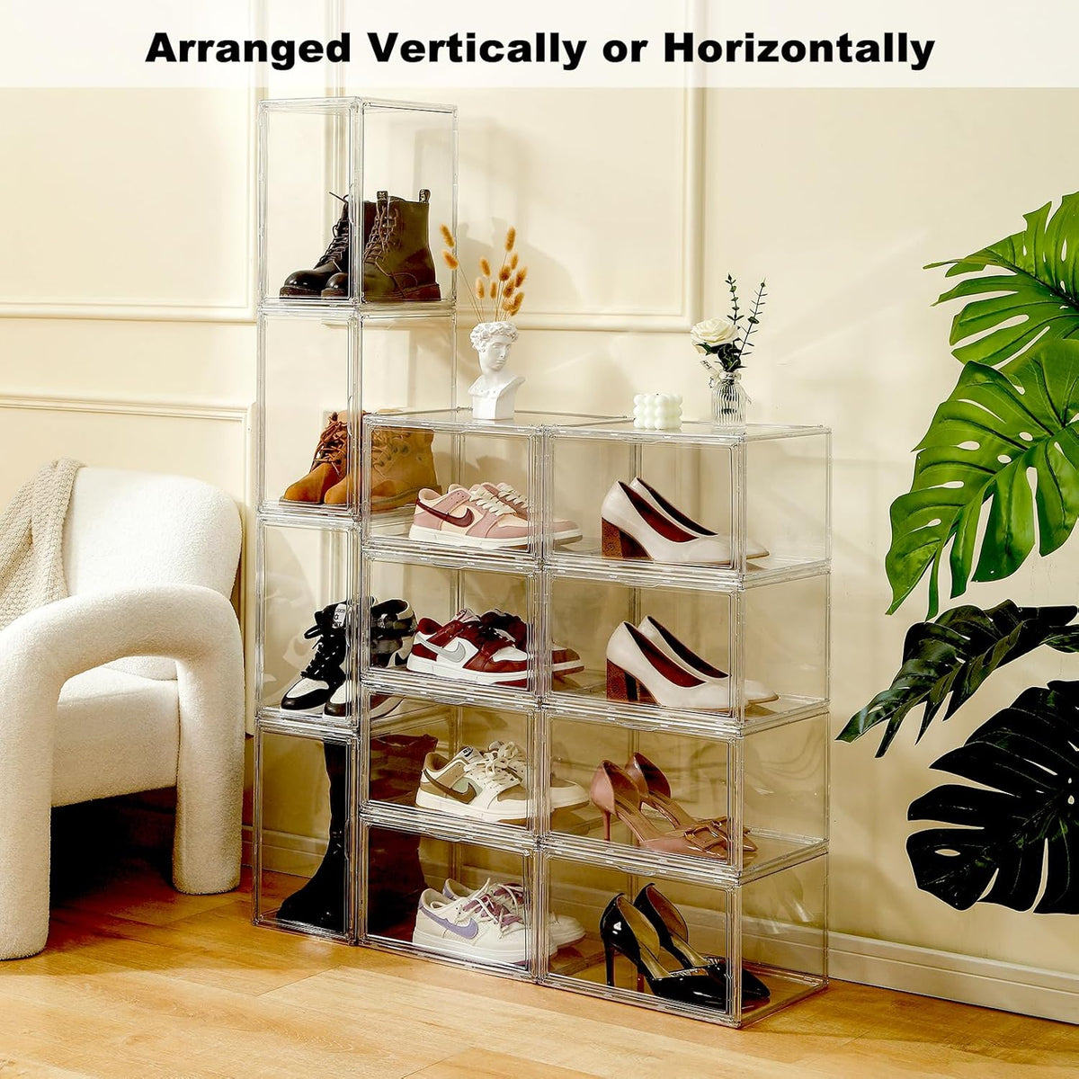 Clear Shoe Storage Box Stackable 4-Pack M662