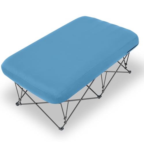 Folding Camping Cot with Inflatable Air Mattress and Carry Bag O91224