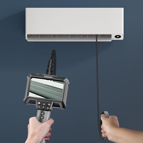 IP67 Waterproof Borescope Camera with 8 Adjustable LED Lights, 4.3" LCD Screen, HD 1080P, 16.5ft Semi-Rigid Cord L2629